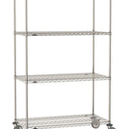Thumbnail image #1 for Metro Super Erecta SE-1830S-80-M4 Mobile Wire Shelving Unit, 30"W x 18"D x 80"H, 900 lb. capacity per unit, 1" shelf adjustment, (4) wire shelves
