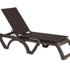 Thumbnail image #1 for Grosfillex Java UT436037 Stackable Armless Adjustable Chaise, All-Weather Wicker, Bronze Resin Frame Case of 16