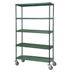 Thumbnail image #1 for 1880 Hospitality Focus Foodservice FMPS2460695 Mobile Shelving Cart, 5 Shelves, 24 x 60 x 63 in, 1,000 lb Capacity