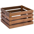 Thumbnail image #1 for Libbey APS Germany - Superbox APS 11722 Tall GN 1/2 Rectangular Acacia Wood Basket/Riser, Brown, Non-Slip