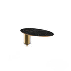 Thumbnail image #1 for Steelite International Mogogo, Modular MGCIAY15MBXX Modular Display Shelf, 16 x 8 x 6-1/2"H, Oval, Nero Marquina Laminate, Brushed Brass