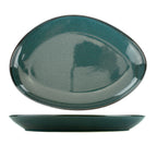 Thumbnail image #1 for International Tableware Luna LU-139-MI Oval Stoneware Platter, 13-1/4" x 9-1/4" x 1-1/2"H, Midnight Blue Reactive Glaze 1 Dozen