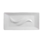 Thumbnail image #1 for Vertex China Ventana AV-LF9 Rectangular China Flow Plate, 9-1/4" x 4-1/2", Rolled Edge, Bright White, Glossy Case of 2 Dozen