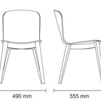 Thumbnail image #2 for Tramontina USA, Inc. 14162-135 Stackable Tauari Wood Chair with Black Upholstered Seat and Back