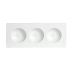 Thumbnail image #1 for Global Tableware Collective Patra 6302P267 3-Well Rectangular Porcelain Sorbet Dish, 2 oz 1 Dozen