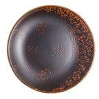 Thumbnail image #1 for Vertex China London Moonstone LMC-C6 6" Round Porcelain Coupe Plate, Matte Black/Terra Cotta Reactive Glaze Case of 3 Dozen