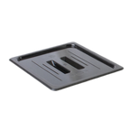 Thumbnail image #1 for Thunder Group PLPA7120CBK 1/2 Size Solid Food Pan Cover with Built-In Handle, Polycarbonate, Black Case of 48