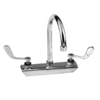 Thumbnail image #1 for Component Hardware Encore KL45-8101-SE4 Commercial Wall-Mount Faucet, 8" Centers, 8-1/2" Stainless Swivel Gooseneck, Ceramic Valves