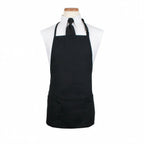 Thumbnail image #1 for Chef Revival 3PBIABKFP Black Polyester Bib Apron, 4 Pockets, Adjustable Neck Strap, 26" W x 23" L Case of 24