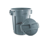 Thumbnail image #1 for Libman Commercial 1464 32-Gallon Gray Round HDPE Commercial Trash Can Case of 6