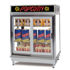 Thumbnail image #1 for Gold Medal 2004SL Large Popcorn Staging Cabinet, 3 Shelves, Sliding Doors, LED Sign, Forced-Air Crisping System