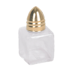 Thumbnail image #1 for Thunder Group GLTWCC205 Glass Cube Salt/Pepper Shaker, 1/2 oz, Gold-Plated Bullet Cap Case of 48 Dozen