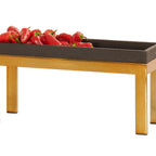 Thumbnail image #1 for Cal-Mil Brooklyn 23605-9-130 Rectangular Metal Buffet Stand, 20"W x 6"D x 9"H, Antique Brass