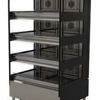 Thumbnail image #1 for Flexeserve 4T-1000R Heated Floor Display Cabinet, Rear Feed, Convection, 4-Tier, Stainless Steel, 39.3"W