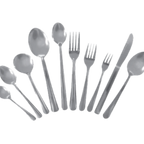 Thumbnail image #2 for Thunder Group Domilion SLDO001 Sugar Spoon, 4.65", 18/0 Stainless Steel, Line-Trimmed Handle, Bright Finish Case of 36 Dozen