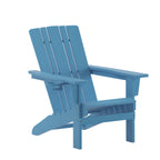 Thumbnail image #1 for Flash Furniture LE-HMP-1045-10-BL-GG HDPE Adirondack Patio Chair with Slide-Out Cup Holder, 300 lb. Capacity, Blue