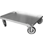 Thumbnail image #1 for GSW USA C-PD2027 Aluminum Platform Dolly for 18" x 26" Bun Pans/Pizza Boxes, 6" Casters with Brakes