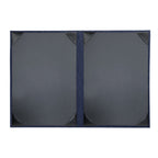 Thumbnail image #2 for Risch STERLING-2V 5.5X8.5 Vinyl Double-Fold Menu Cover, 5-1/2" x 8-1/2", 2-View, Shimmer Metallic Hardback Case of 25