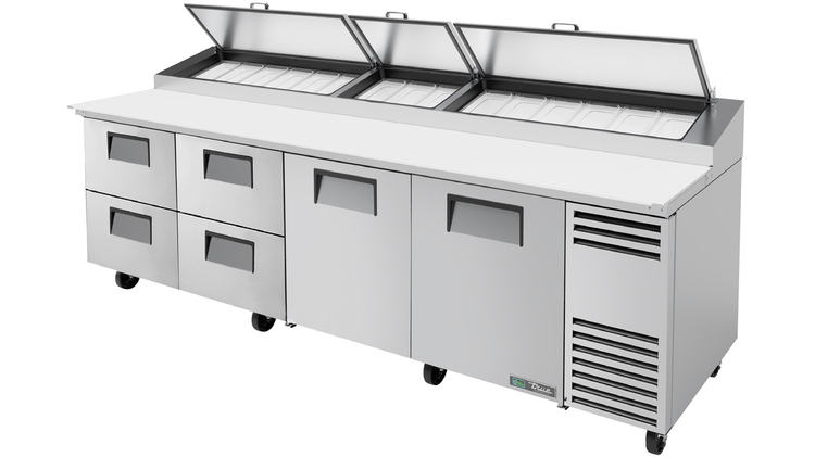 Product image #8 for True 119-1/4-Inch Pizza Prep Table with 2 Doors, 4 Drawers, Alternate Top, and R290 Refrigeration