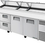 Thumbnail image #8 for True Mfg. - General Foodservice TPP-AT-119D-4-HC 119-1/4-Inch Pizza Prep Table with 2 Doors, 4 Drawers, 33°-41°F