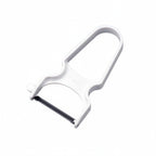 Thumbnail image #1 for Korin Inc TK-702 Vegetable Peeler with White Handle, Carbon Steel Blade, 4.25"L x 2.5"W