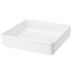 Thumbnail image #1 for G.E.T. Milano ML-85-W . . Square Melamine Bowl, 5.7 qt, 12" x 2-3/4"H, White Case of 6