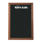Thumbnail image #1 for AARCO Products OBKGB3624S Today's Special Menu Board, Black Glass, Solid Oak Walnut-Stained Frame, 36" x 24"