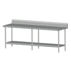 Thumbnail image #1 for SPG International Universal Stainless 10SLSB-24 Stainless Steel Work Table, 120"W x 24"D, 300 Series Top, 6" Backsplash, Undershelf