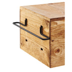 Thumbnail image #2 for Cal-Mil Madera 3628-7-99 Square Wood Crate Riser, 12"W x 12"D x 7"H, Slotted for Brackets, Rustic Pine