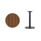Thumbnail image #2 for Flash Furniture XU-RD-24-WALTB-TR18-GG Round Dining Table, 24" Dia., Walnut Laminate, Black Cast Iron Pedestal Base