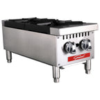 Thumbnail image #1 for General GCHP-12-2NGS Commercial Gas Hot Plate, 2 Burners, Countertop, Stainless Steel, 60,000 BTU