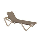 Thumbnail image #1 for Grosfillex Nautical US155181 Stackable Armless Adjustable Sling Chaise with Taupe Resin Frame Case of 2