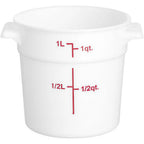 Thumbnail image #1 for Libertyware RFC1-W 1 Quart Round White Food Storage Container, NSF Case of 48