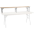 Thumbnail image #1 for Flash Furniture XA-72-RS-GG Rectangular Birchwood Bar Top Riser, 72W x 12D x 12H, for 2/5–3/4 in. Tops, Aluminum Edge, Steel Legs