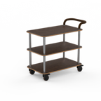 Thumbnail image #1 for Steelite Mogogo, Roll'n MGCRNX01WSXX Serving Cart with Bengali Mango Wood Shelves, Brushed Stainless Steel, 41-1/2 x 21 x 36 in