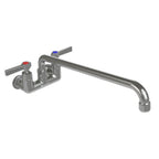 Thumbnail image #1 for Tarrison Products Ltd. TP-PF4WL14H-KIT Commercial Backsplash-Mount Faucet, 14" Swing Spout, 4" Centers, Color-Coded Lever Handles