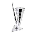 Thumbnail image #1 for Eastern Tabletop 7900 Stainless Steel Double-Wall Insulated Cone Wine Bucket with Table Stand, Striped, 10-in Base Diameter, 21-in High
