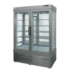 Thumbnail image #1 for GTI Designs Lexus Series - Classic CL74F Two-Section Glass Door Freezer Display Case, 52"W, Bottom-Mounted Self-Contained Refrigeration, Silver