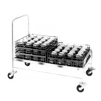Thumbnail image #1 for Dinex DXP7211 Double-Stack Open Stainless Steel Tray Cart with Push Handle for 15-1/4" x 20-1/2" Trays