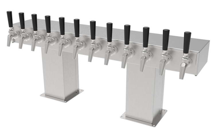 Product image #5 for Perlick 12-Faucet Bridge Tee Countertop Glycol-Cooled Draft Beer Tower, Stainless Steel