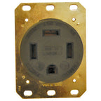 Thumbnail image #1 for AllPoints Foodservice Parts & Supplies 2531441 Flush-Mount Electrical Receptacle, NEMA 14-60R, 60A 250V 3-Phase, Black Plastic