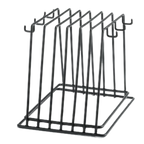 Thumbnail image #1 for TableCraft Products CBR6BK 6-Slot Cutting Board Storage Rack with 6 Hooks, Black Vinyl-Coated Case of 10