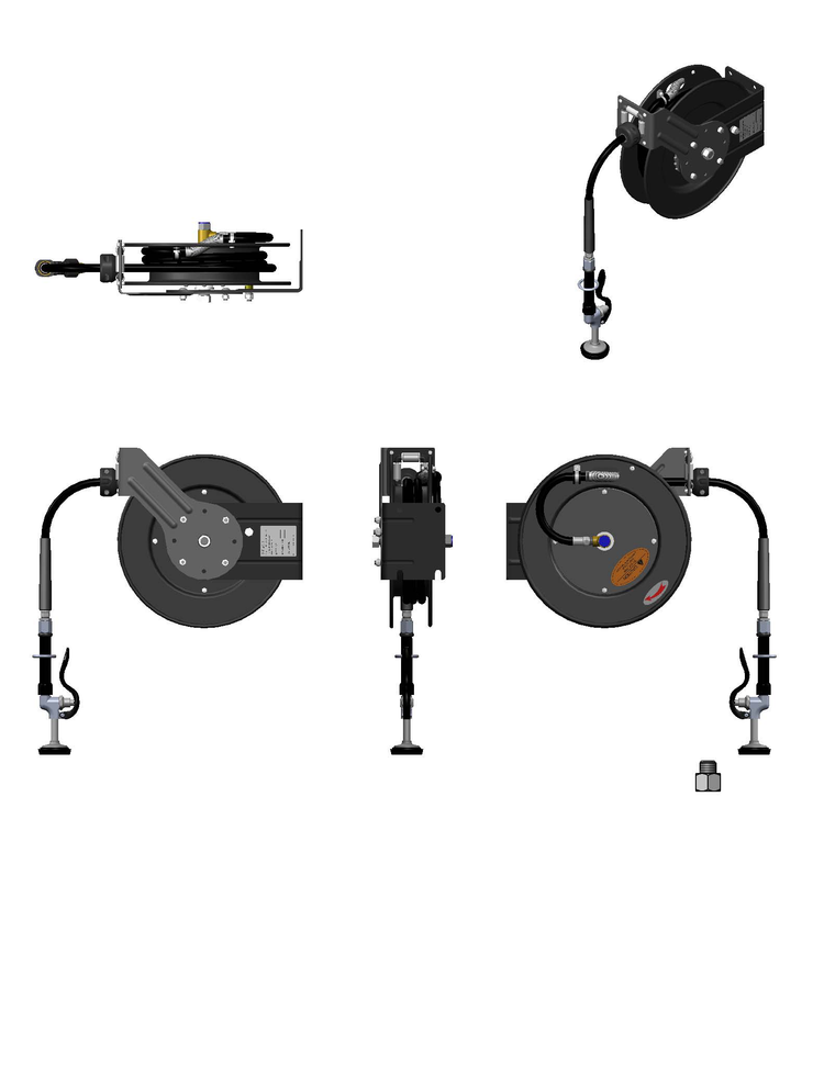 Product image #2 for Equip Open Retractable Hose Reel with 3/8-Inch x 35-Foot Hose, Spray Valve, and Powder-Coated Steel