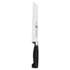 Thumbnail image #1 for Zwilling J.A. Henckels Four Star® 1001588 Bread Knife, 8-Inch Scalloped High Carbon Stainless Steel Blade, Black Polypropylene Handle