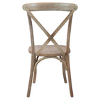 Thumbnail image #2 for Flash Furniture X-BACK-DRIFT Stackable Bent X-Back Side Chair, Veneer Seat, Elmwood Driftwood, 400 lb Capacity