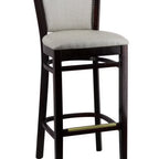Thumbnail image #2 for G & A Commercial Seating Bristol 9632 Upholstered Beechwood Barstool with Padded Back and Seat, Nailheads, and Footrest