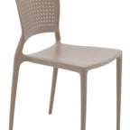 Thumbnail image #1 for Tramontina USA, Inc. 92048-210 Taupe Plastic Outdoor Restaurant Chair with Mesh Back Case of 4
