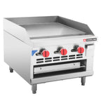 Thumbnail image #1 for USR Brands Cookline RGB-24M Countertop Natural Gas Raised Griddle/Cheesemelter-Broiler Combo, 24" x 24" Surface, 1" Plate, 3 Burners