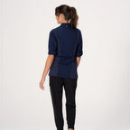 Thumbnail image #2 for Chef Works BCWLZ005-NAV-L Women's Navy Poly/Cotton Long-Sleeve Chef Coat, Large