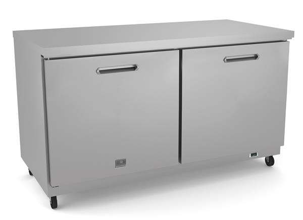 Product image #6 for Kelvinator Commercial 61-Inch Two-Section Undercounter Refrigerator, 15.5 Cu. Ft., Solid Doors, Rear-Mounted Self-Contained Refrigeration